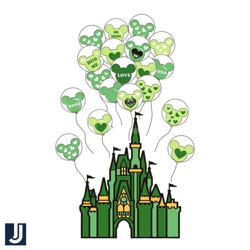 Irish Green Mickey Balloon SVG for St Patricks Day Magic