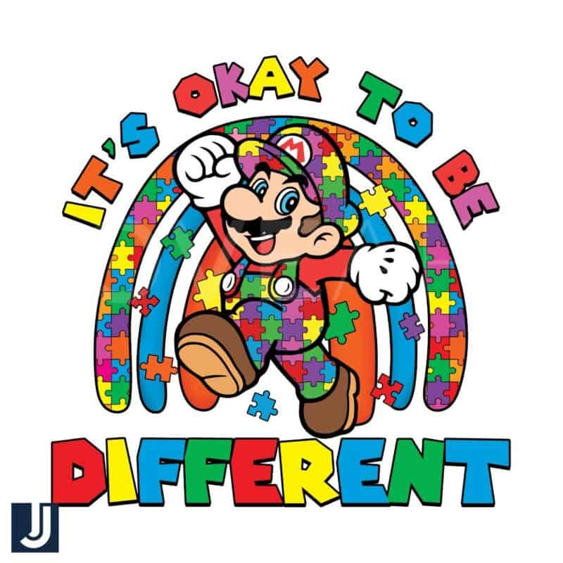 Its Okay To Be Different Super Mario Autism Rainbow PNG