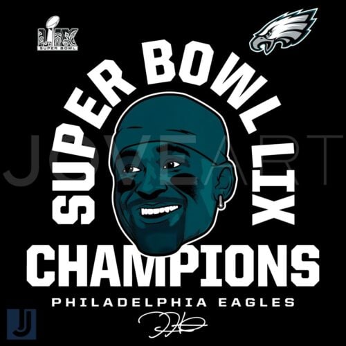 Jalen Hurts Eagles Super Bowl LIX Champions PNG Design