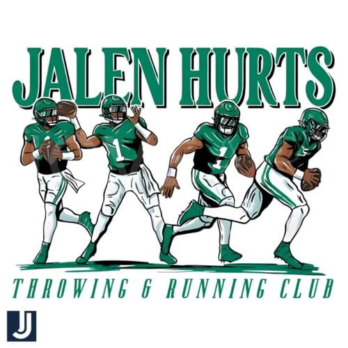 Jalen Hurts Running Throwing Club PNG Design