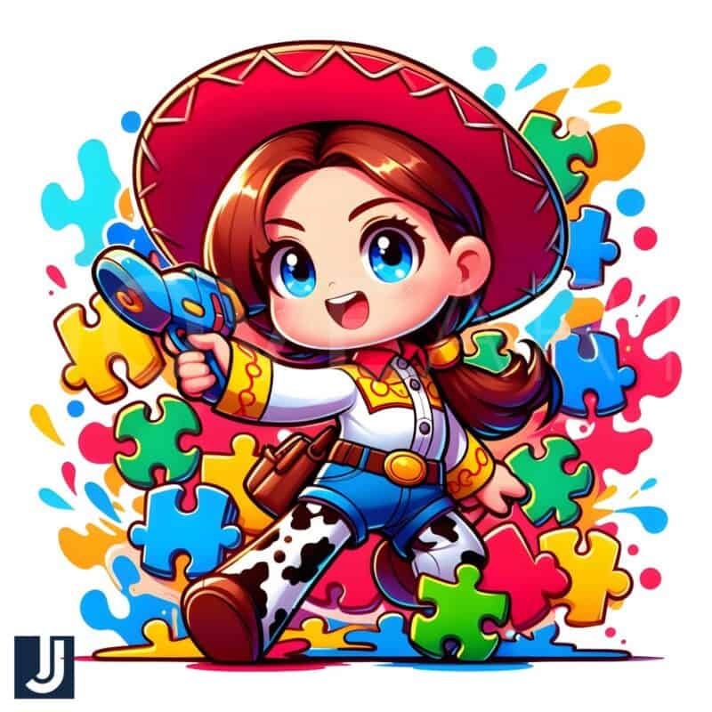 Jessie Toy Story Autism Awareness Puzzle PNG