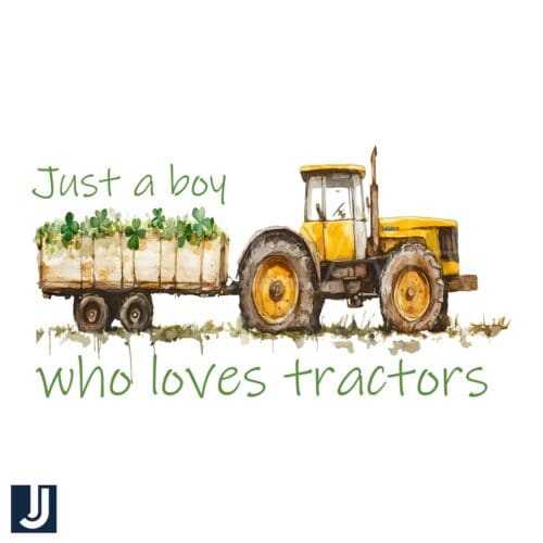 Just a Boy Who Loves Tractors Shamrock SVGPNG