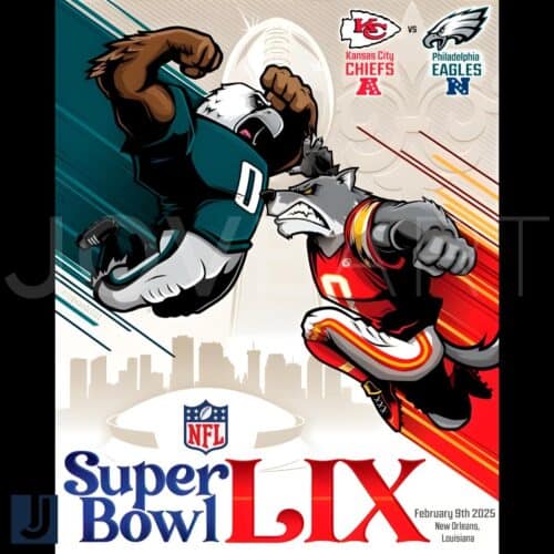 KC Wolf vs Swoop Super Bowl LIX Showdown Feb 9 2025 PNG