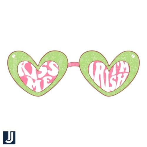 Kiss Me Im Irish Heart Glasses PNG