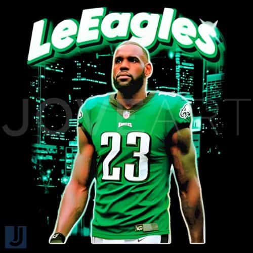 LeEagles Philadelphia Eagles LeBron James 23 PNG Design