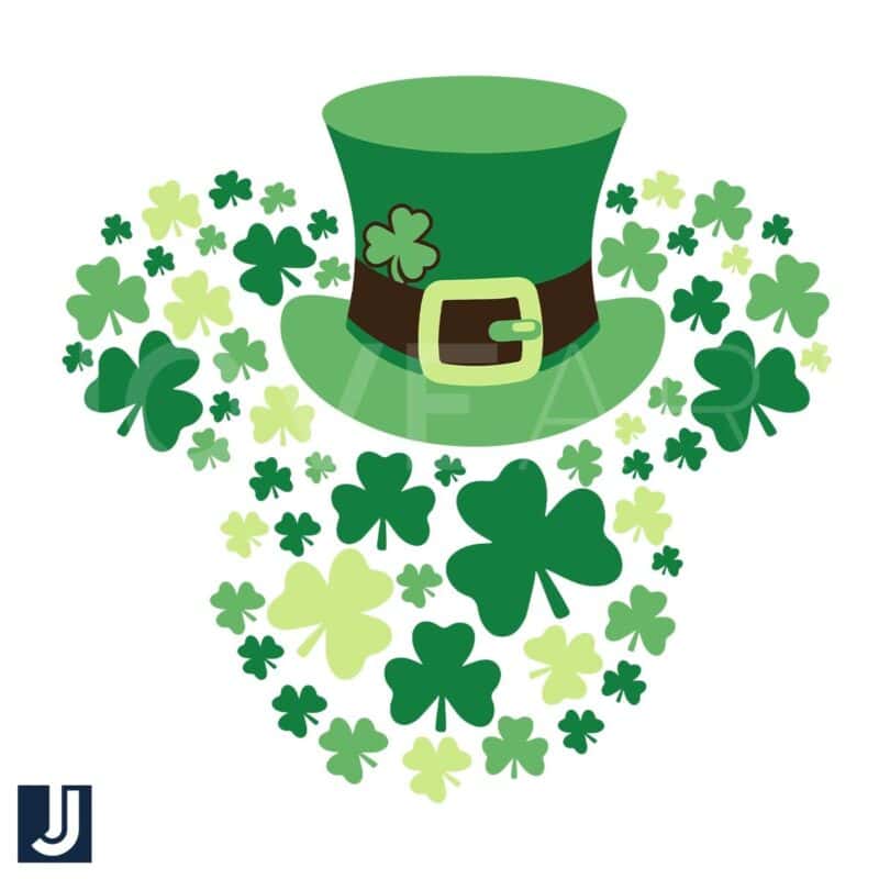 Leprechaun Mickey Shamrock Head SVG Lucky Green