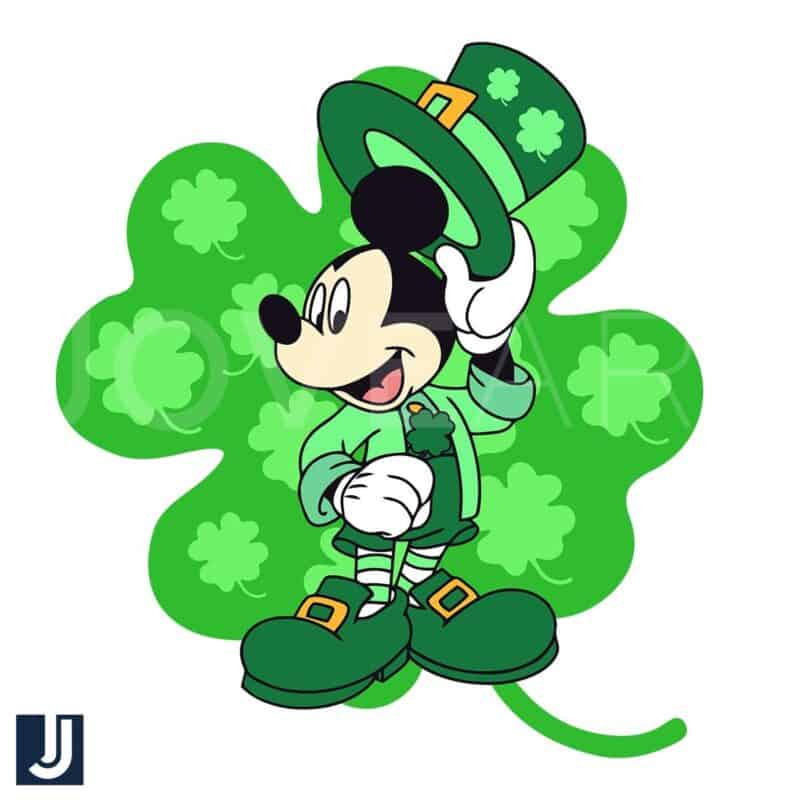 Leprechaun Mickey SVG Lucky Clover St Patricks Day Design