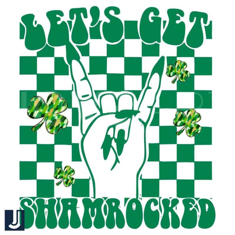 Lets Get Shamrocked St Patricks Day Rock Roll PNG