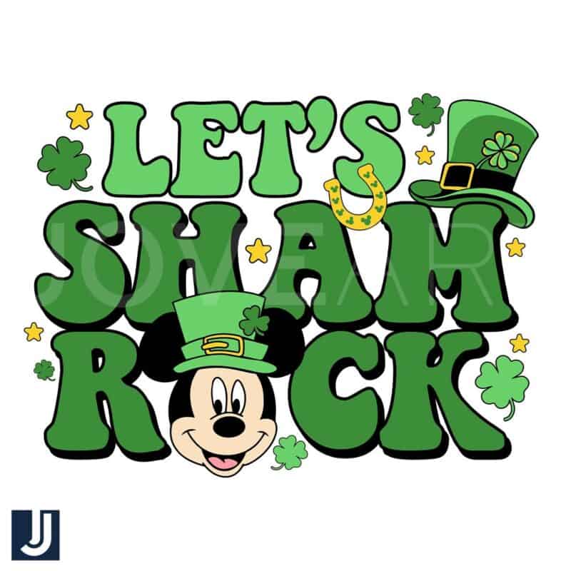 Lets Go Shamrock Green Mickey Leprechaun SVG