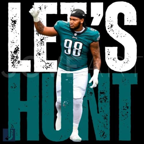 Lets Hunt Eagles Jalen Carter Super Bowl LIX PNG