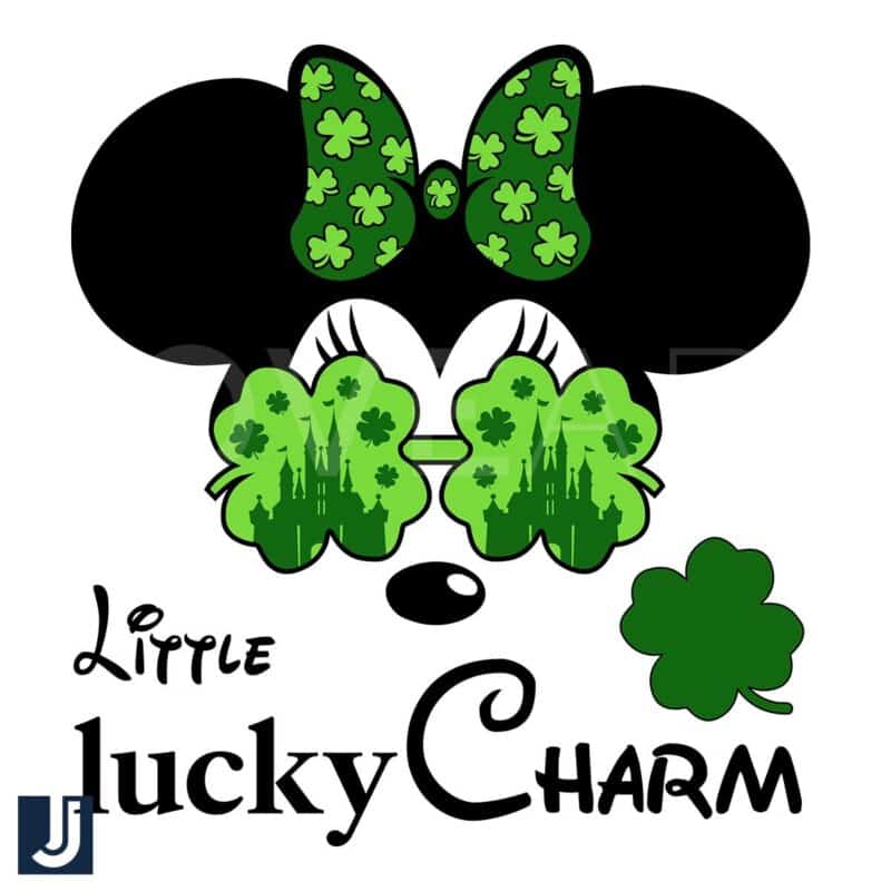 Little Lucky Charm Clover Minnie SVG Green Leaf Design