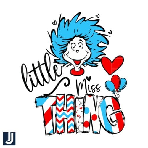 Little Miss Thing Reading Day SVG Dr Seuss Digital File