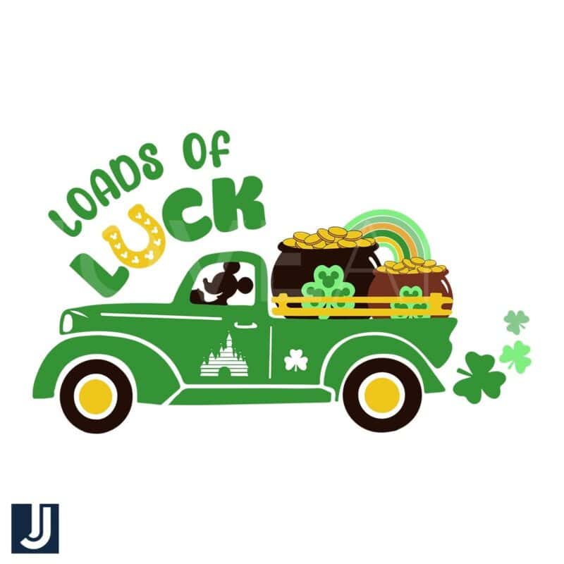 Load of Luck St Patricks Day Mickey Green Truck SVG