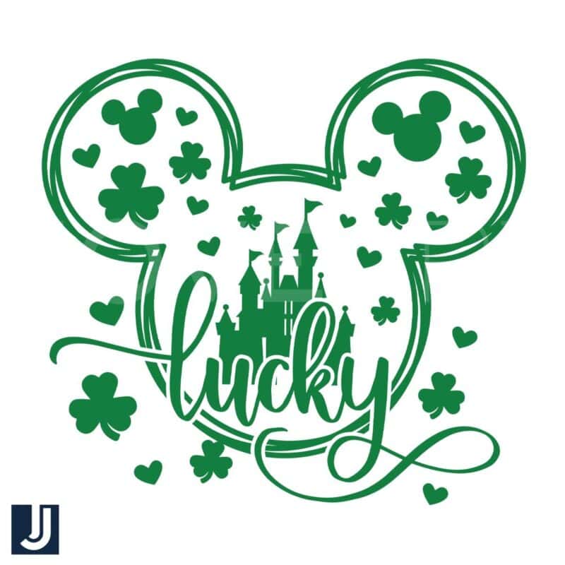 Lucky Charm Mickey Mouse Head St Patricks Day SVG