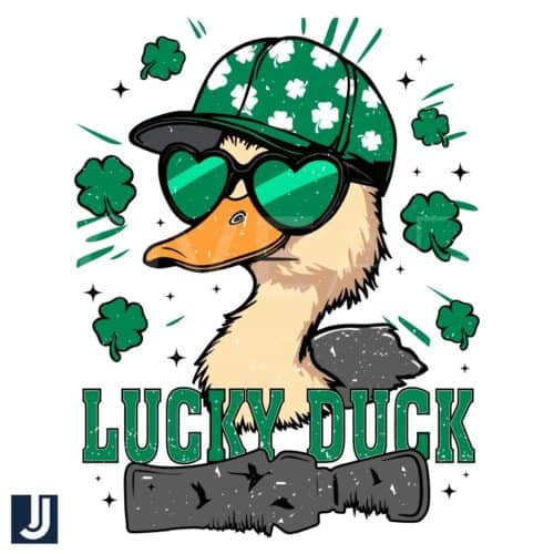 Lucky Duck St Patricks Day Clover PNG for Good Fortune