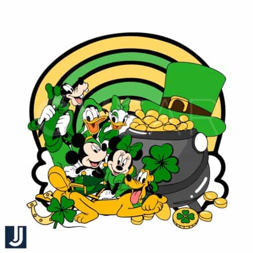 Lucky Mickey Friends Leprechaun Gold PNG