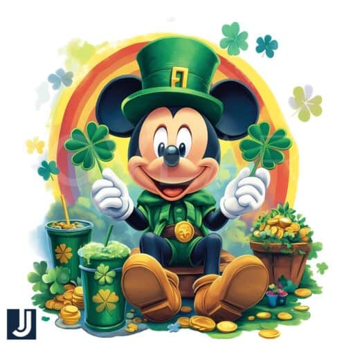 Lucky Mickey Leprechaun with Pot of Gold PNG