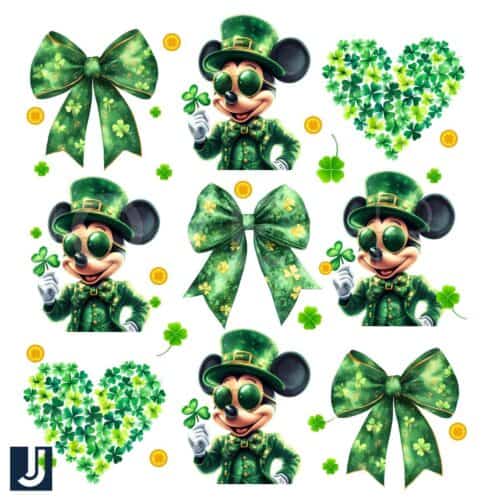 Lucky Mickey Mouse Coquette St Patricks Day SVG PNG