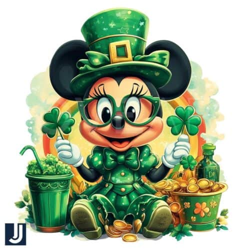 Lucky Minnie Leprechaun Pot of Gold PNG Design