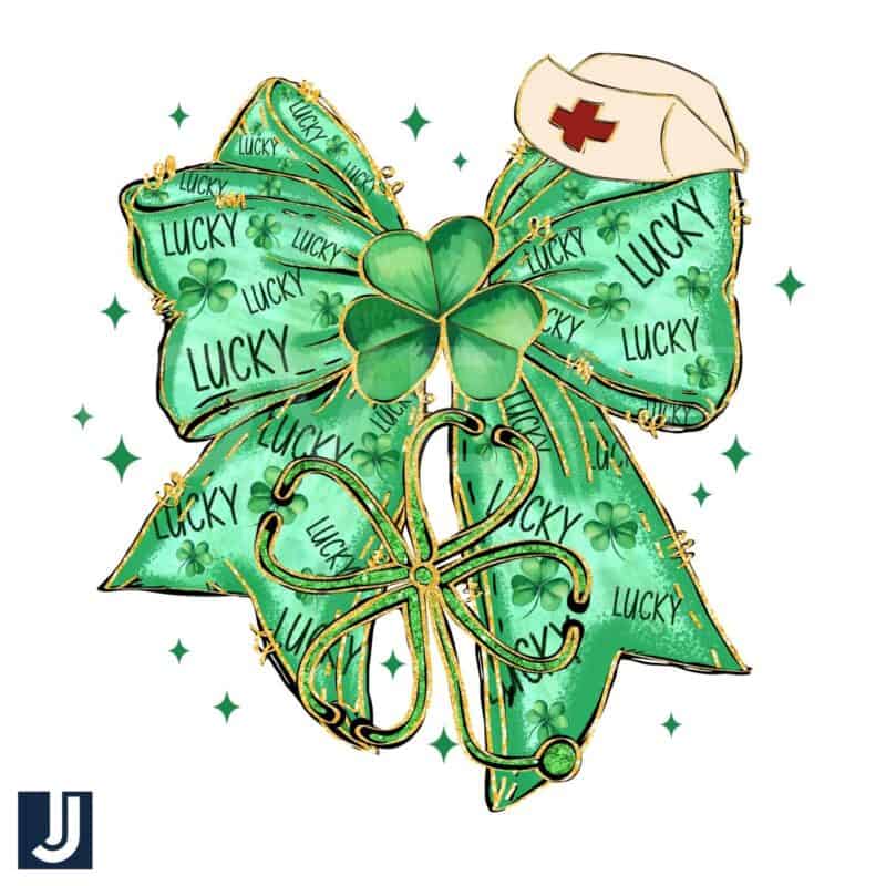 Lucky Nurse Coquette Bow PNG for St Patricks Day