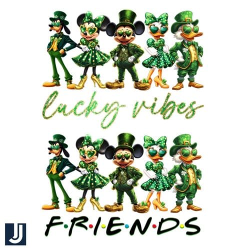 Lucky Vibes Mickey Friends St Patricks Day PNG