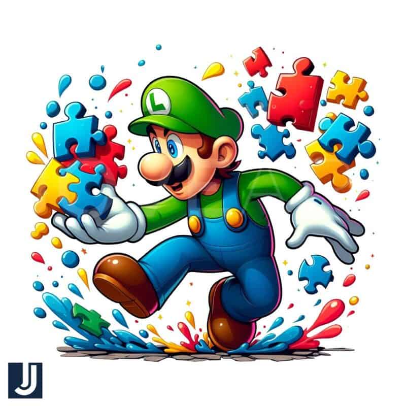 Luigi Super mario Autism Awareness Cartoon Png