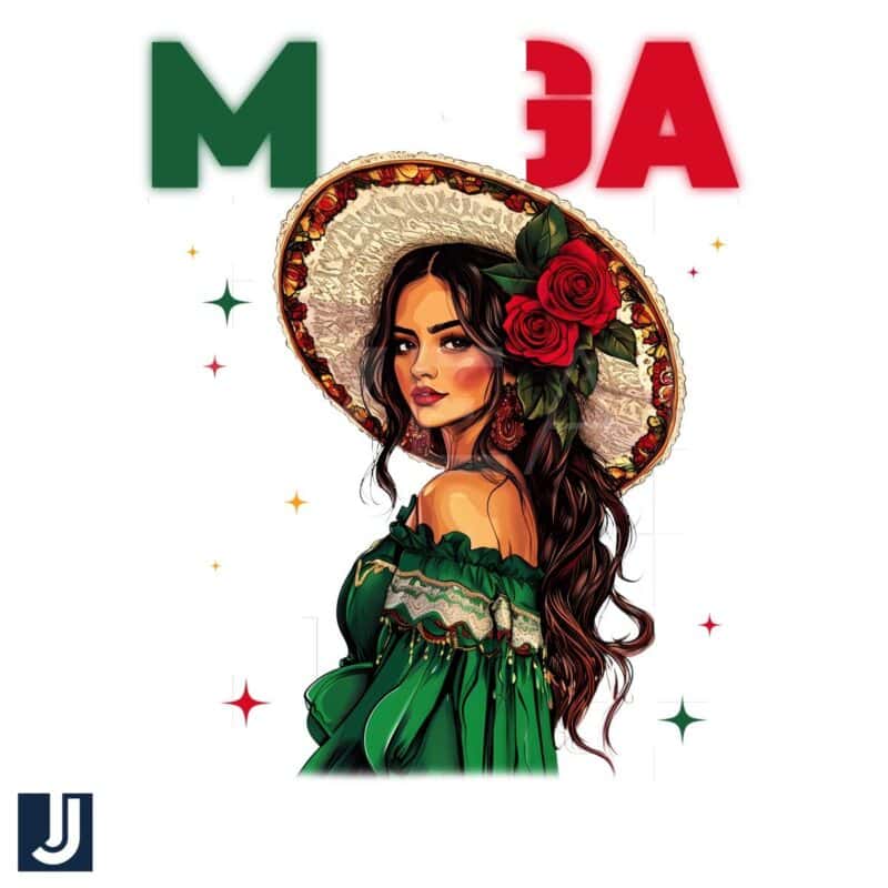 MAGA Mexicans Stay Strong Mexican Rose Girl PNG