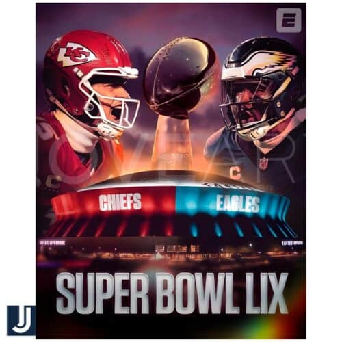 Mahomes vs Hurts Super Bowl LIX Poster Download in PNG