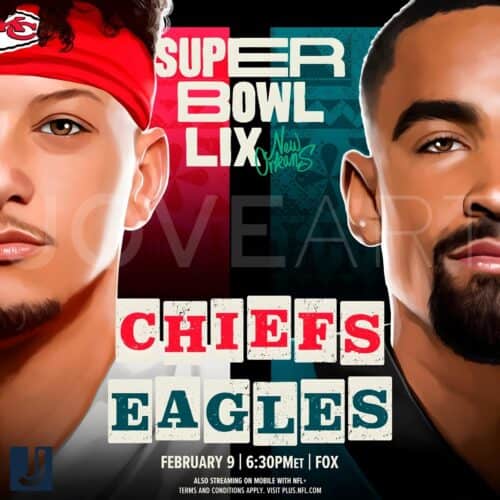 Mahomes vs Hurts Super Bowl LIX Showdown Chiefs vs Eagles PNG