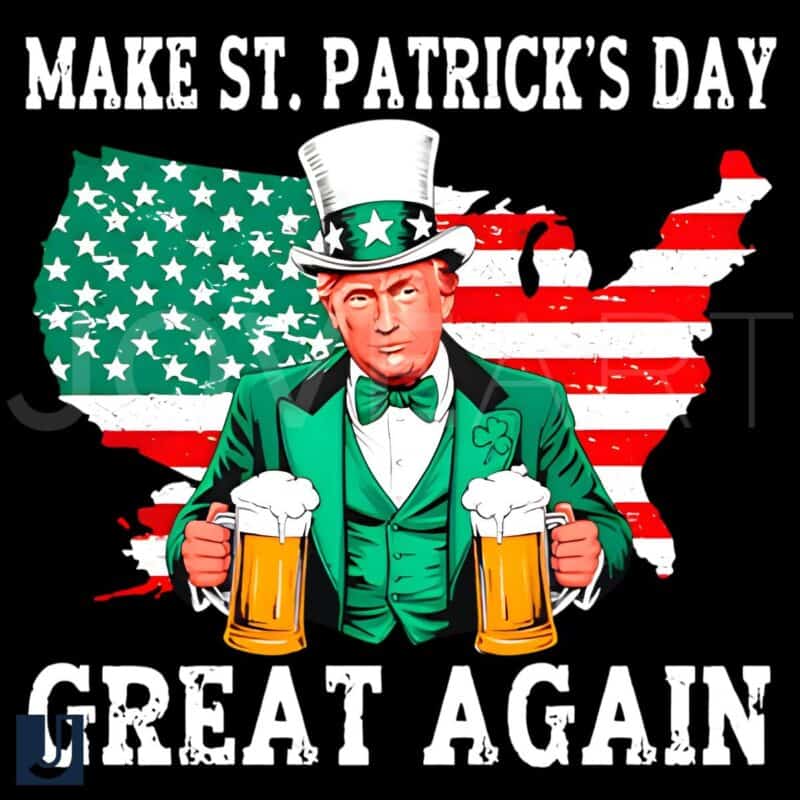 Make St Patricks Day Great Again USA Map PNG