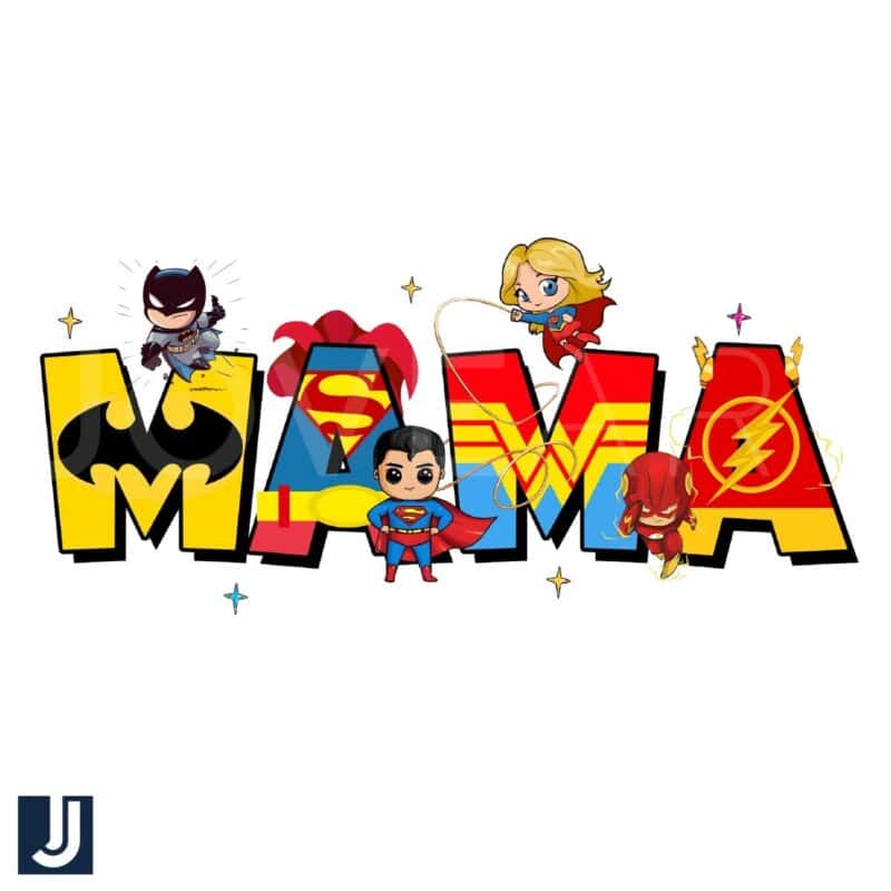 Mama Cartoon Superhero Design PNG