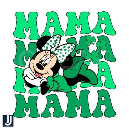 Mama Green Minnie Shamrock PNG for St Patricks Day Fun