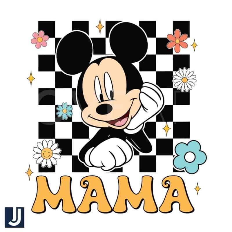 Mama Mickey Mouse Checkered SVG Design File