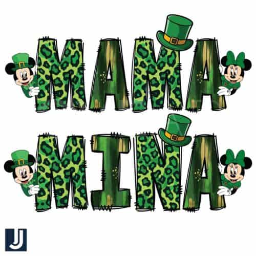 Mama Mina St Patricks Day Mickey Minnie PNG