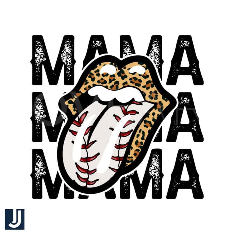 Mama Softball Tongue PNG Design