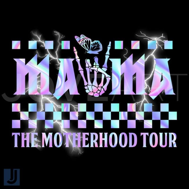 Mama Tour Checkered Skeleton PNG Design