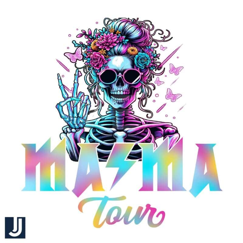 Mama Tour Floral Skeleton PNG Design