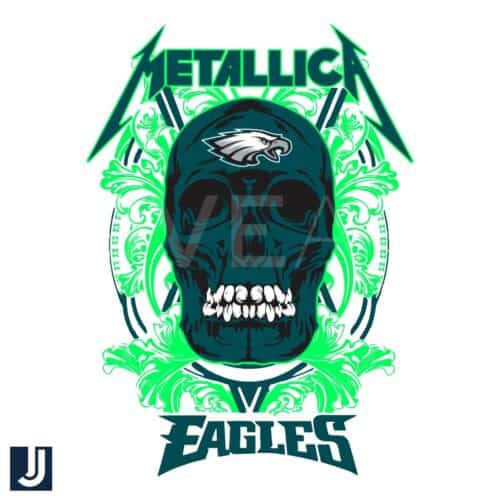 Metallica Skull Eagles Football Logo SVG Design