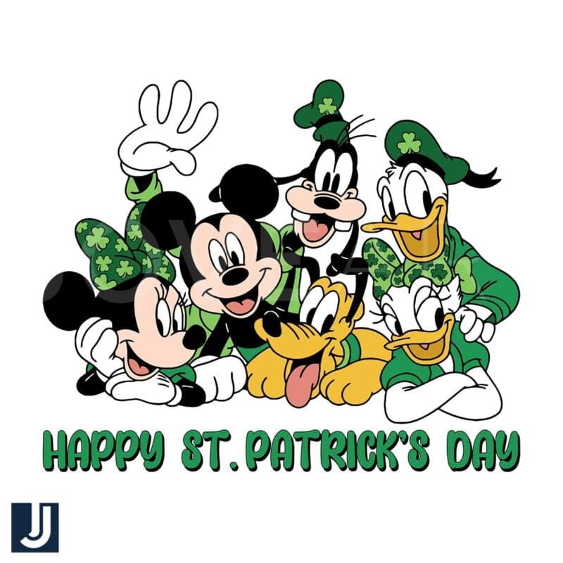 Mickey Friends Clover SVG Happy St Patricks Day