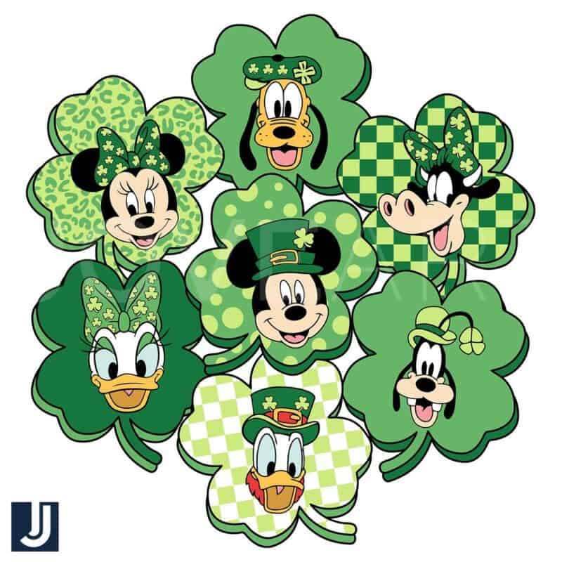 Mickey Friends St Patricks Day Shamrock SVG Design