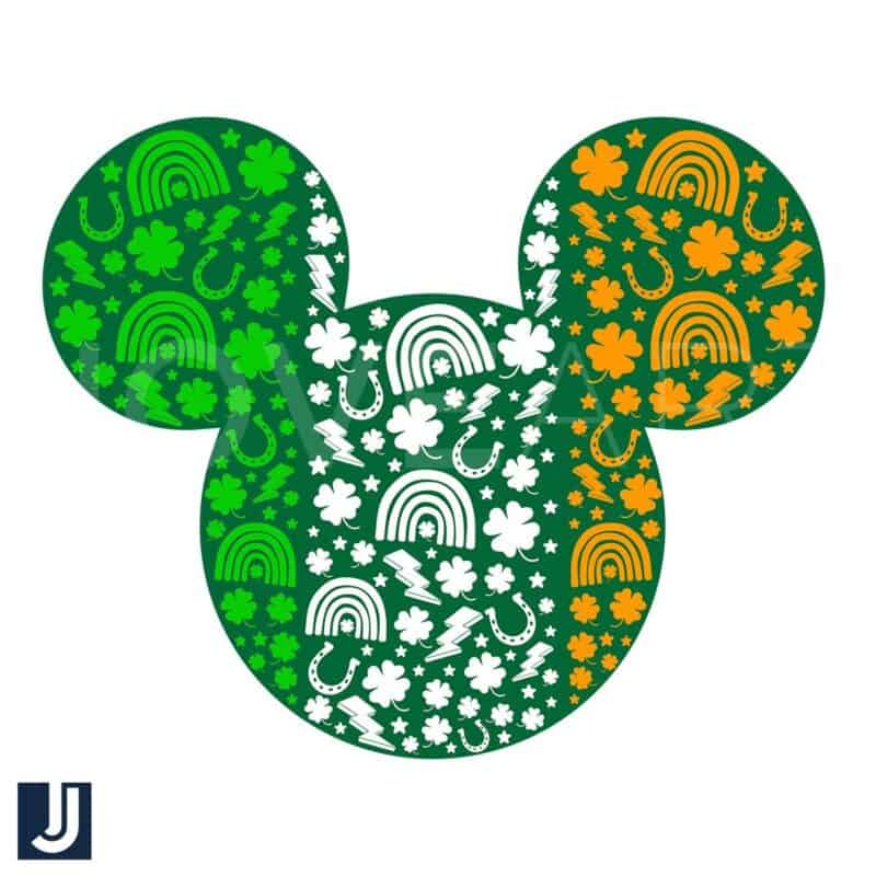 Mickey Head Clover Rainbow SVG St Patricks Day Magic