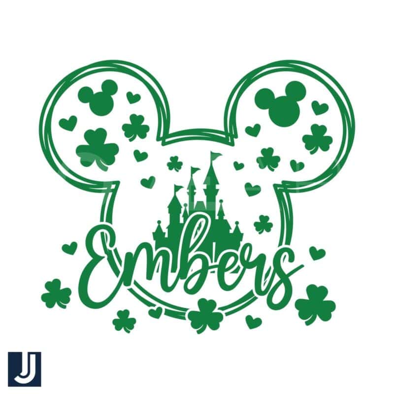 Mickey Head Embers SVG Green Clover Kingdom Magic