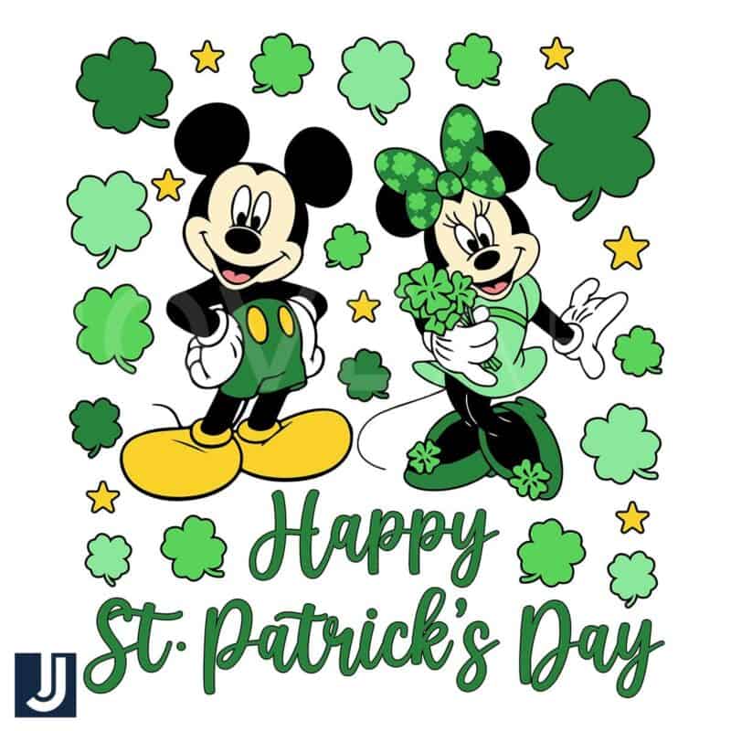 Mickey Minnie Clover SVG Happy St Patricks Day Fun