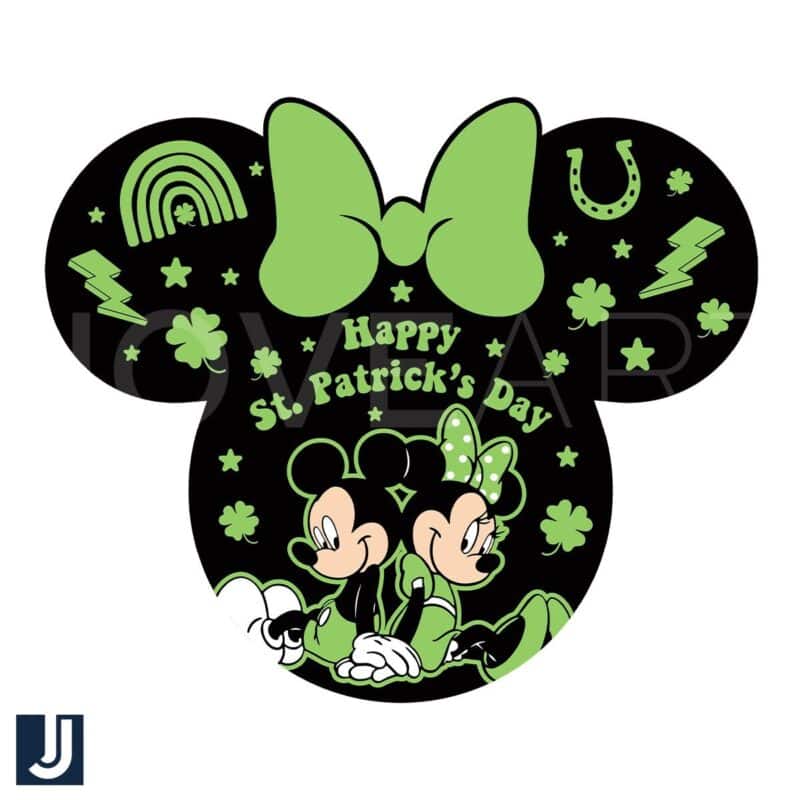 Mickey Minnie Mouse St Patricks Day SVG Celebrate with Luck