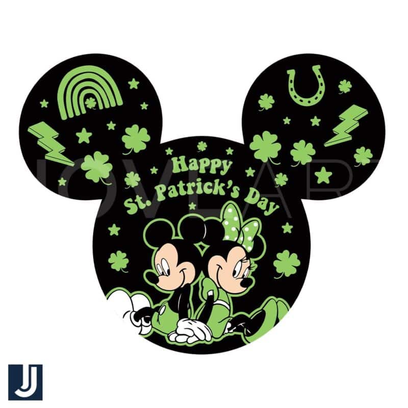 Mickey Minnie St Patricks Day Clover SVG Lucky Green