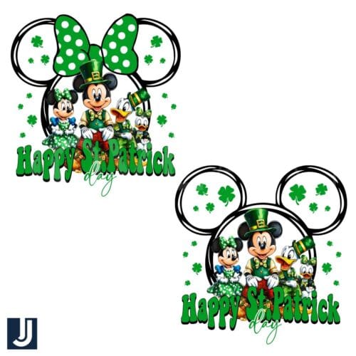 Mickey Minnie St Patricks Day Head PNG Lucky Cute