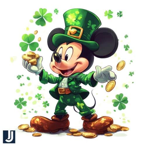 Mickey Mouse St Patricks Day Leprechaun Gold PNG Design