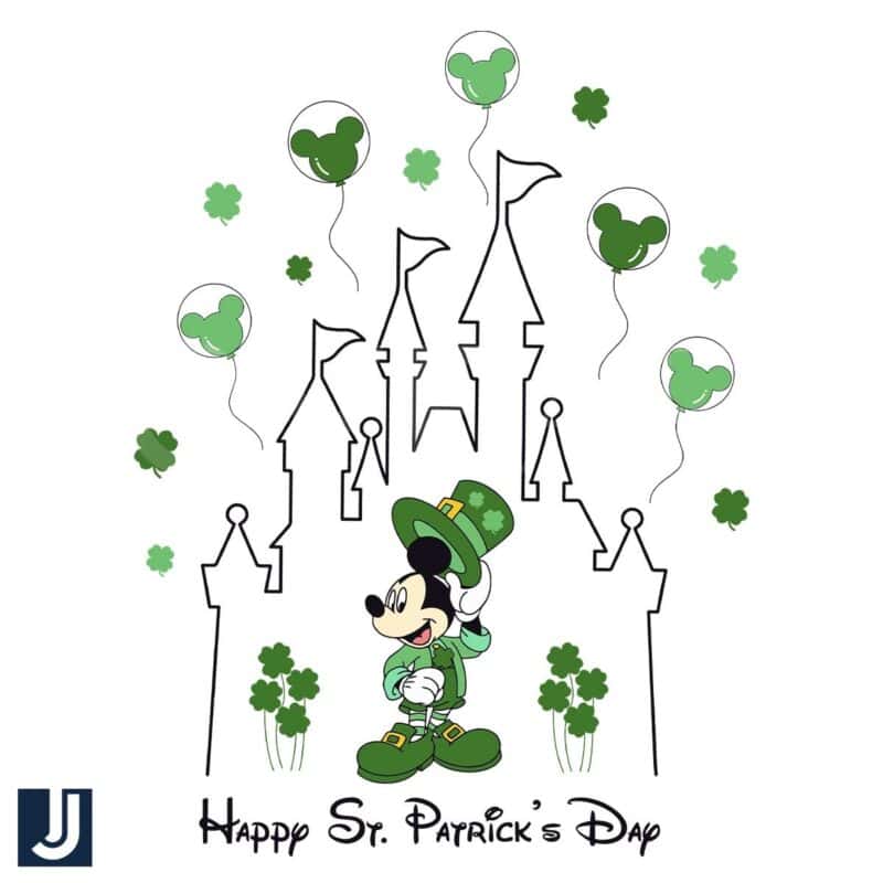 Mickey St Patricks Day SVG Green Balloon Kingdom Fun