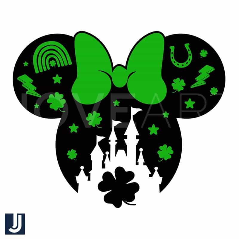 Minnie Clover Kingdom SVG Lucky Green Leaf for St Patricks Day