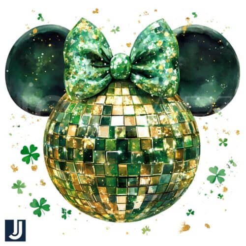 Minnie Disco Ball St Patricks Day PNG Digital Download